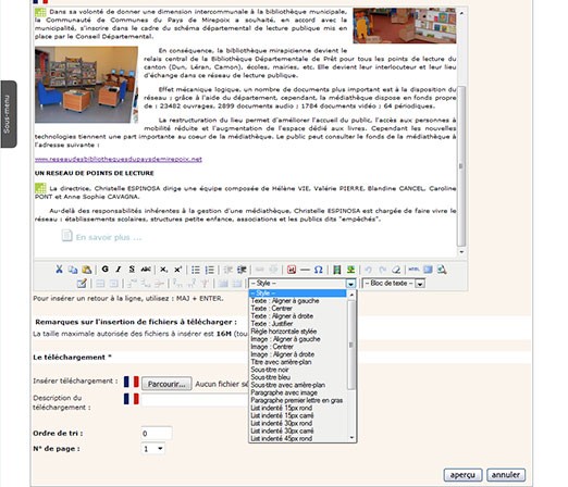 Remplissage du site paysdemirepoix.org 1 pays-de-mirepoix-articles-administration