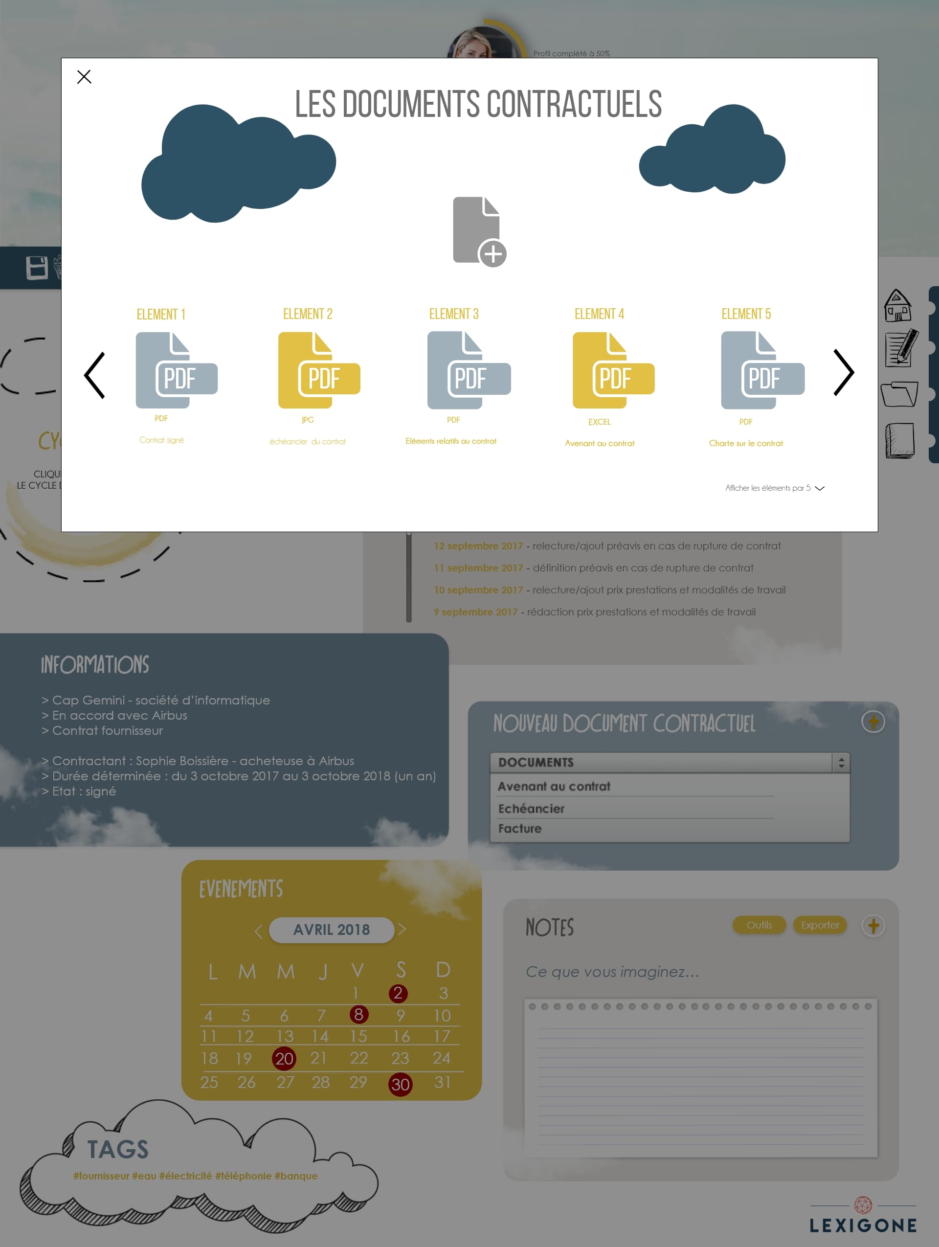 Creation de Design UX (Lexigone) 3 maquette lexigone cloud