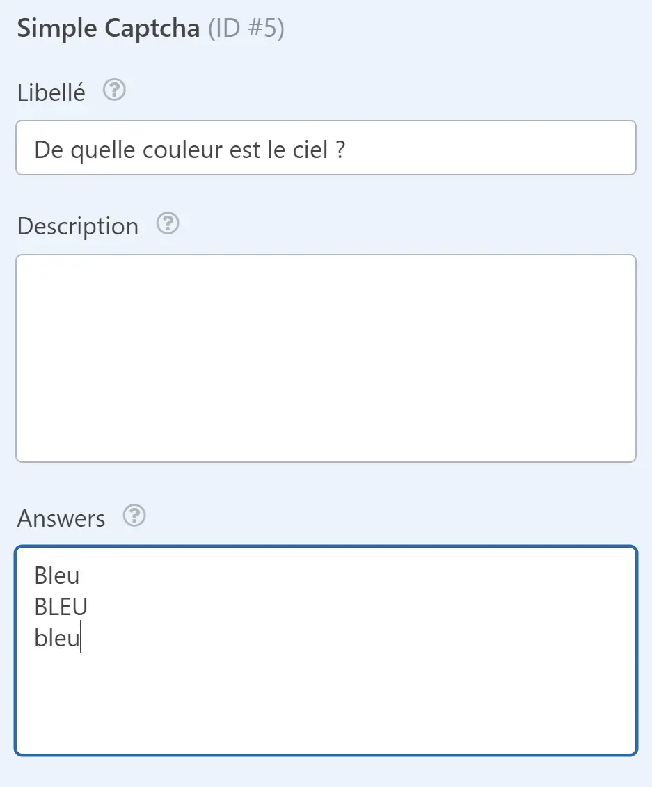 config question wpforms