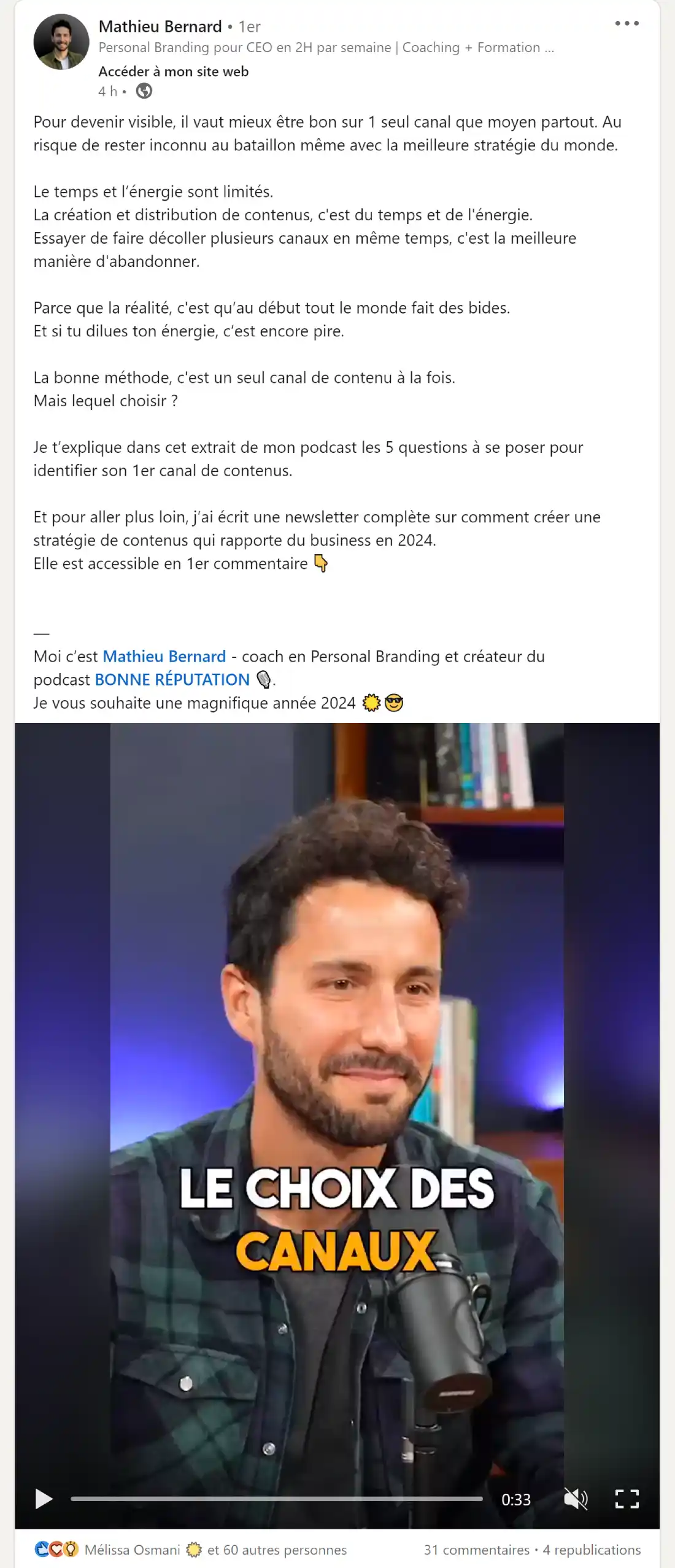 retour linkedin melissa