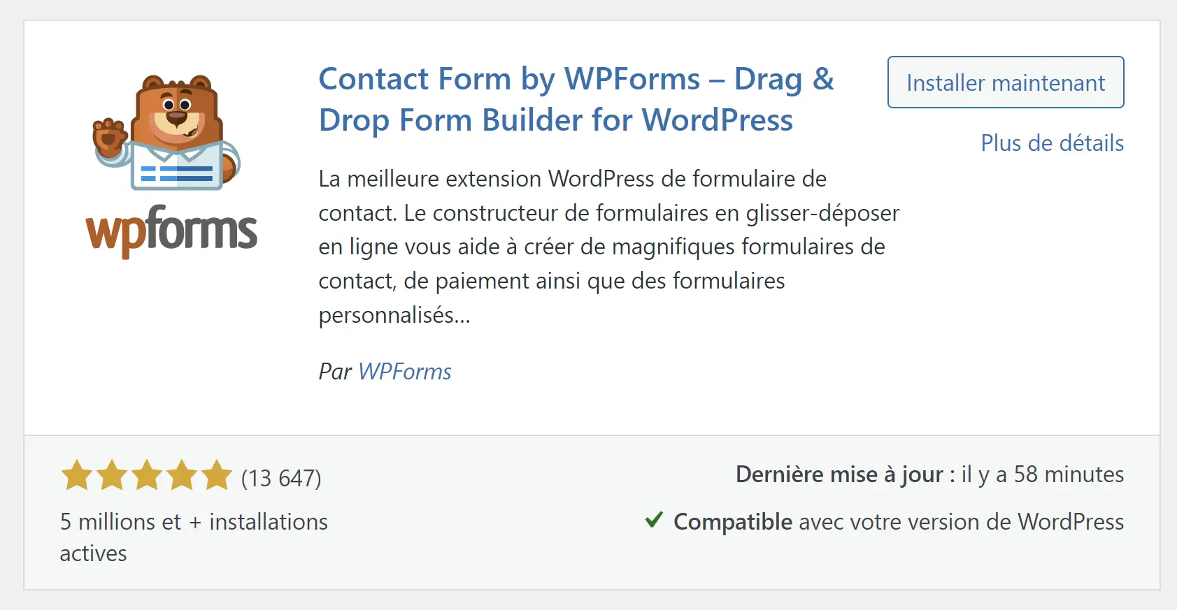 wpforms installation