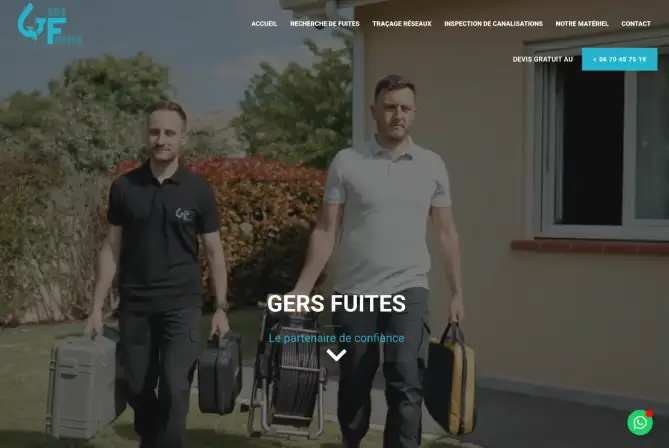 Création site Détection de fuites dans le Gers 2 gers detection de fuites